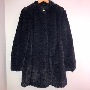 Kenneth Cole Faux Fur Coat Black